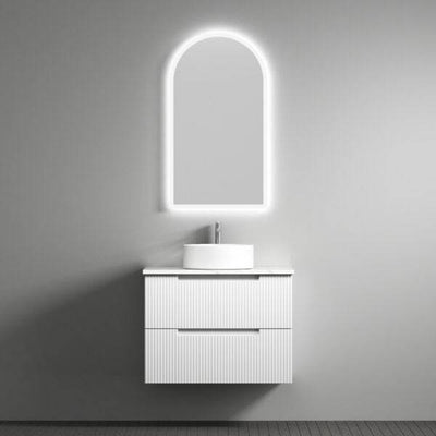 Aulic Verona 750mm Wall Hung Vanity Laminated Matte White (Cato Flat Stone Top) - Sydney Home Centre