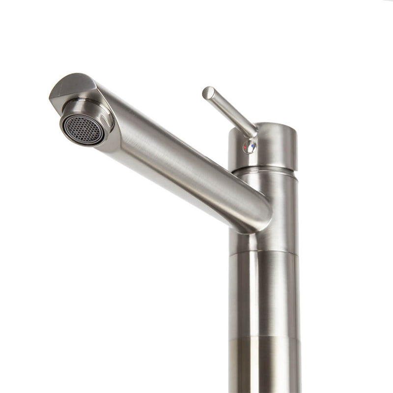 Vale Molla Floor Standing Bath Mixer With Swivel Spout Brushed Nickel - Sydney Home Centre