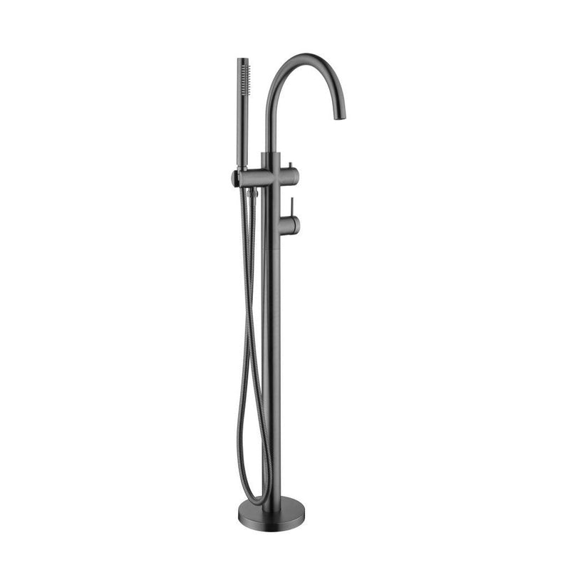 Bella Vista Freestanding Bath Mixer with Hand Shower Gun Metal - Sydney Home Centre