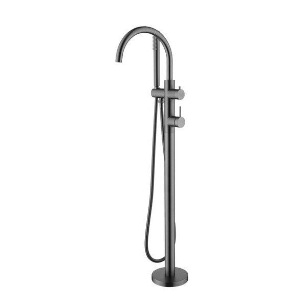 Bella Vista Freestanding Bath Mixer with Hand Shower Gun Metal - Sydney Home Centre