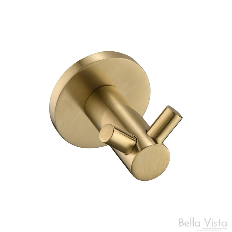 Bella Vista Mica Double Robe Hook French Gold - Sydney Home Centre