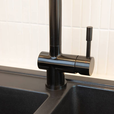 Swedia Sigge Stainless Steel Kitchen Mixer Tap With Pull-Out Satin Black Finish - Sydney Home Centre