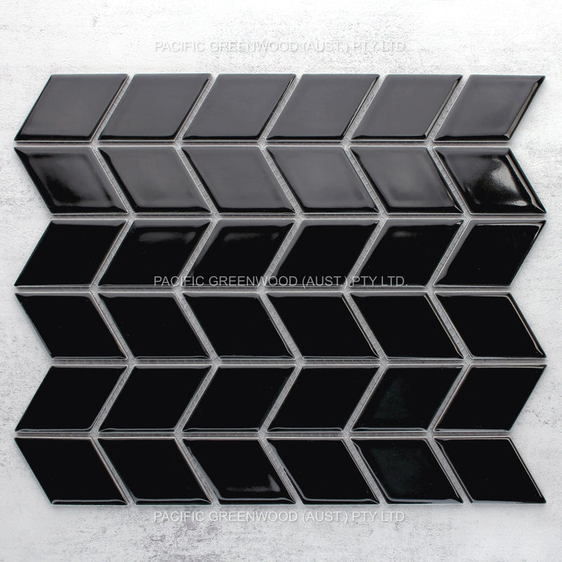 Black Gloss 48x48mm Rhombus - Sydney Home Centre