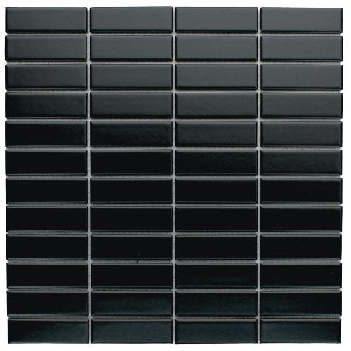 Black Matte Porcelain Glazed 23x73mm Rectangle - Sydney Home Centre