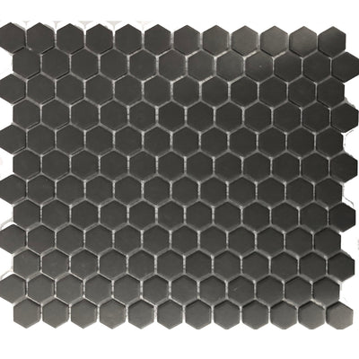 Black Unglazed 23mm Hexagon - Sydney Home Centre