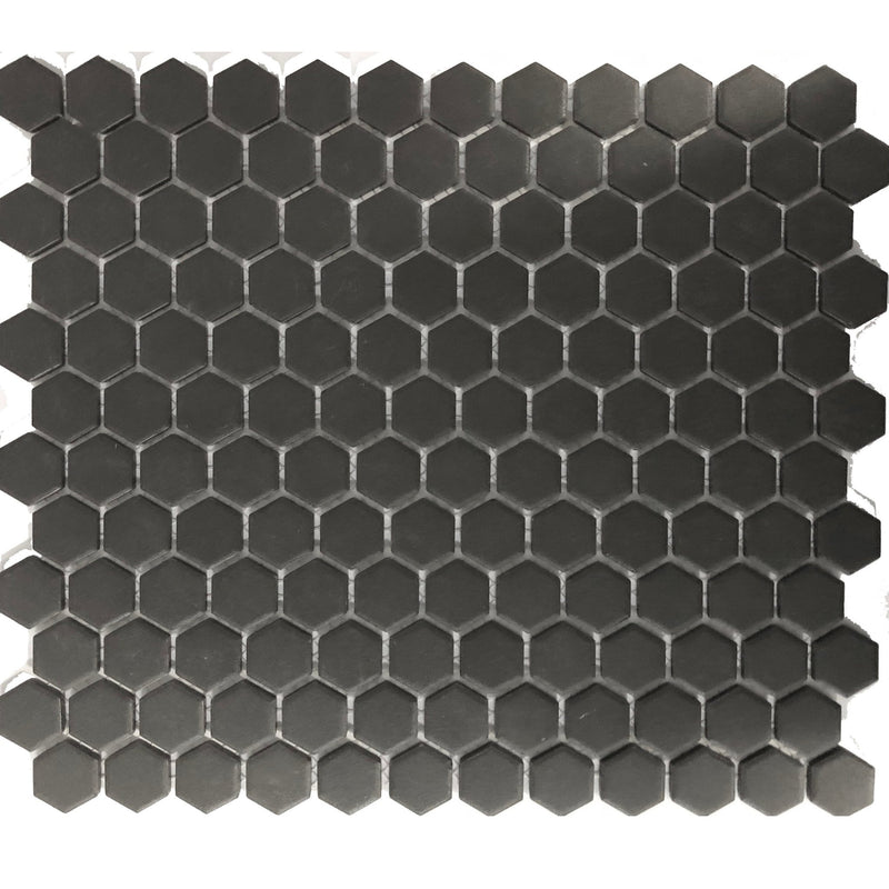 Black Unglazed 23mm Hexagon - Sydney Home Centre
