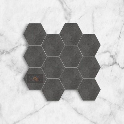 Bloom Deep Grey Hexagon Mosaic 265x305 Matte - Sydney Home Centre