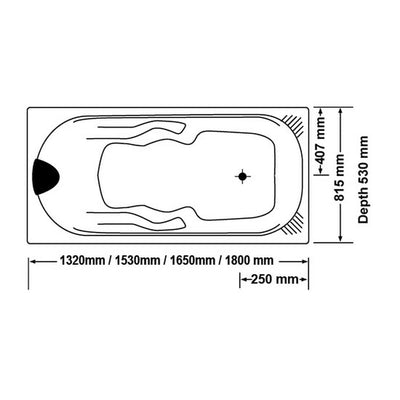 Broadway Bathroom Isabella 1320mm Spa With Spa Key Remote 10 Jets - Sydney Home Centre