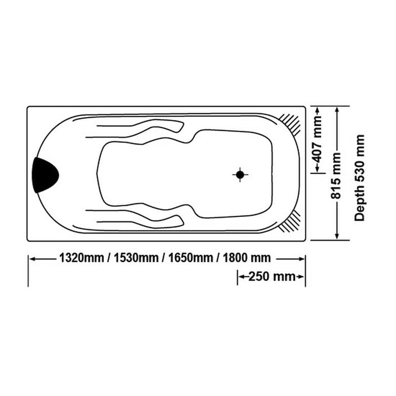 Broadway Bathroom Isabella 1320mm Spa With Spa Key Remote 10 Jets - Sydney Home Centre