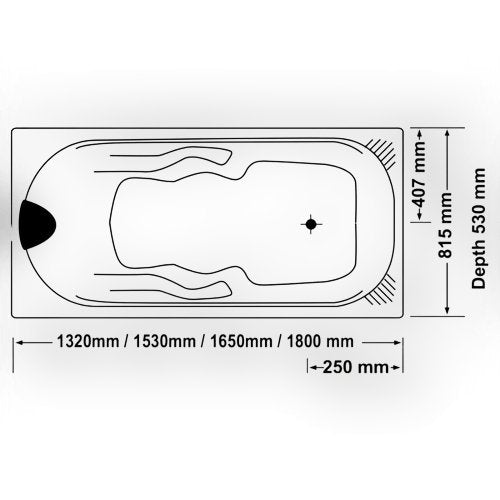 Broadway Bathroom Isabella 1800mm Spa With Electronic Touch Pad 6 Jets White - Sydney Home Centre