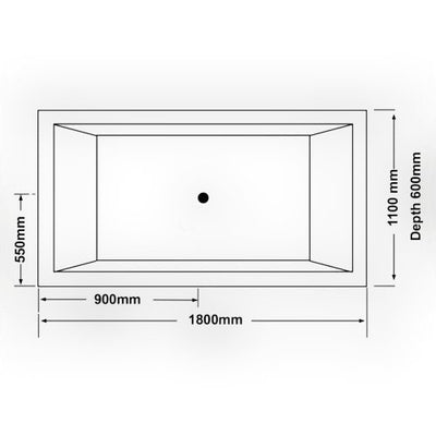 Broadway Bathroom Quadrato 1800mm Bath White - Sydney Home Centre