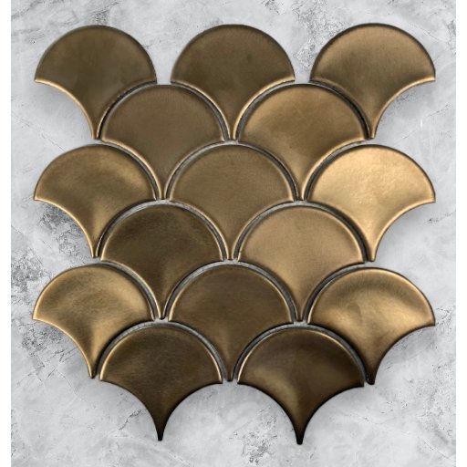 Bronze Metal Plated Matte Glazed Porcelain Fishscale - Sydney Home Centre