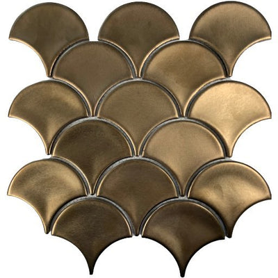 Bronze Metal Plated Matte Glazed Porcelain Fishscale - Sydney Home Centre