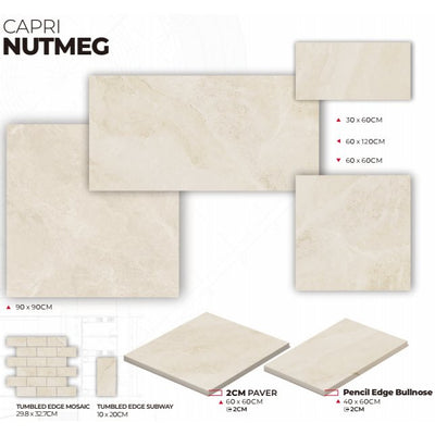 Capri Nutmeg 100x200 Subway SurfaceTec® Tumbled Edge - Sydney Home Centre