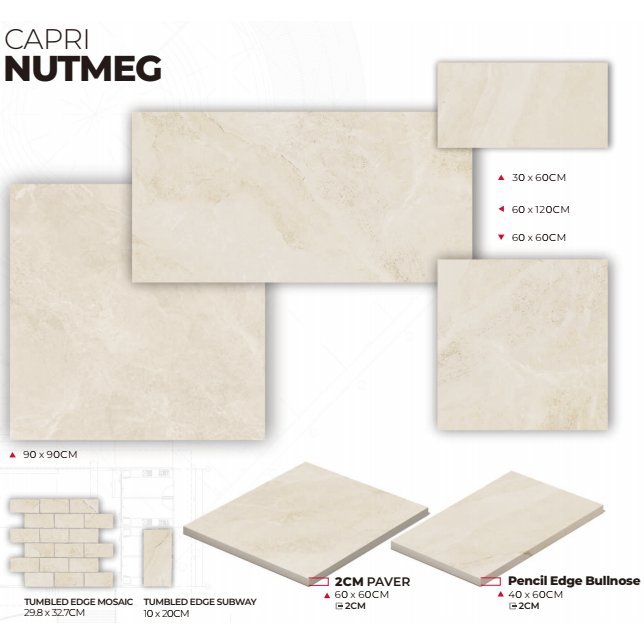 Capri Nutmeg 20mm Paver 600x600 External - Sydney Home Centre