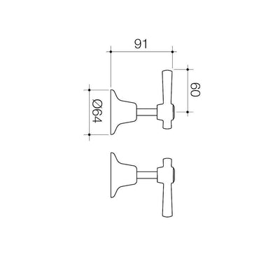 Caroma Caravelle Classic Cross Wall Tap Set Chrome - Sydney Home Centre