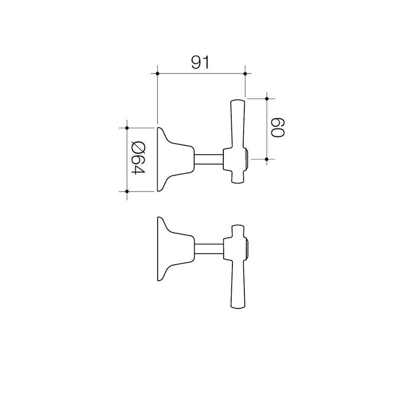 Caroma Caravelle Classic Cross Wall Tap Set Chrome - Sydney Home Centre