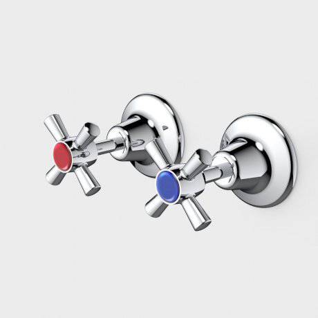 Caroma Caravelle Classic Cross Wall Tap Set Chrome - Sydney Home Centre