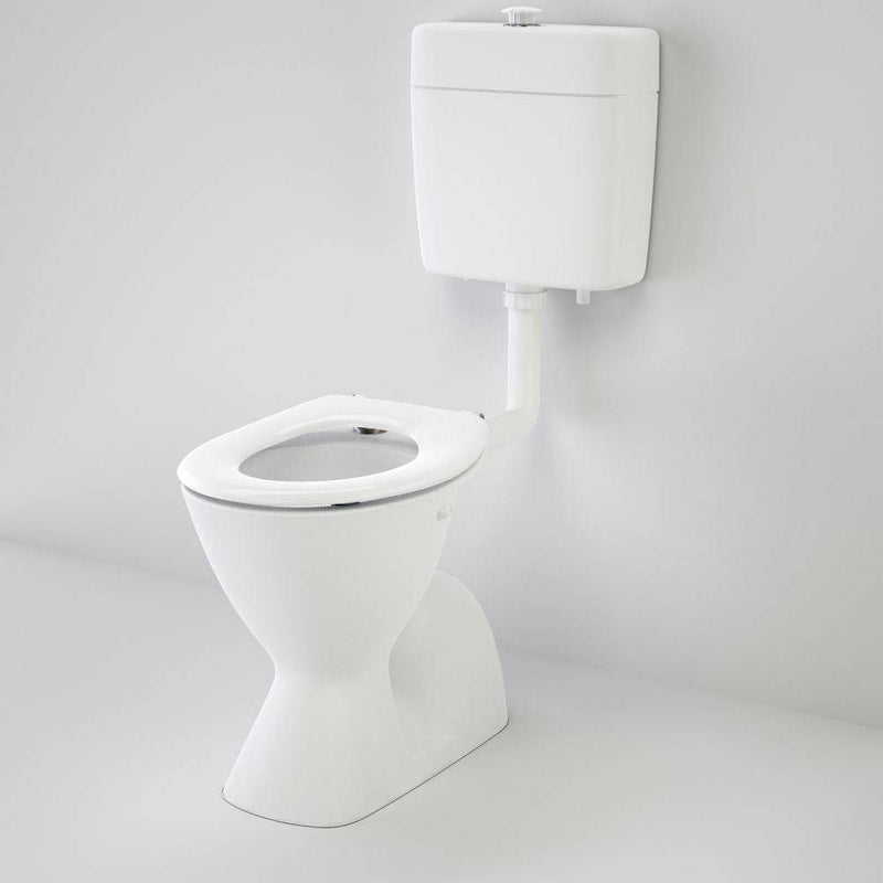 Caroma Cosmo Care V2 Connector S Trap Toilet Suite With Caravelle Care Single Flap Seat White - Sydney Home Centre