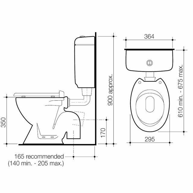 Caroma Junior 200 Connector P Trap Toilet Suite White - Sydney Home Centre