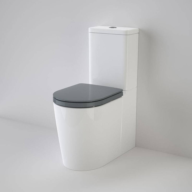Caroma Liano Cleanflush® Easy Height Wall Faced Toilet Suite With Liano Double Flap Seat Anthracite Grey - Sydney Home Centre