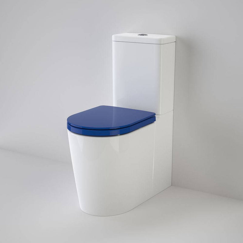 Caroma Liano Cleanflush® Easy Height Wall Faced Toilet Suite With Liano Double Flap Seat Sorrento Blue - Sydney Home Centre
