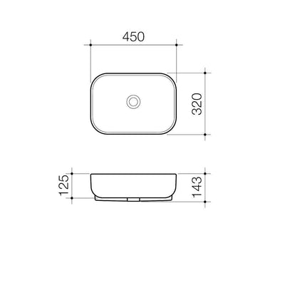 Caroma Luna Semi - Recessed Basin (Without Tap Landing) White - Sydney Home Centre