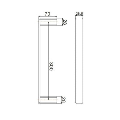 Cee Jay Exclusive 300mm Guest Towel Holder Chrome & Matte Black - Sydney Home Centre