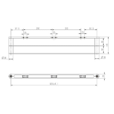 Cee Jay Mosman 600mm Double Towel Rail Chrome - Sydney Home Centre