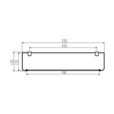 Cee Jay Parker Glass Shelf Chrome - Sydney Home Centre