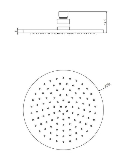 Cee Jay Round 200mm Brass Shower Head Chrome - Sydney Home Centre