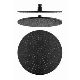 Cee Jay Round 300mm Brass Shower Head Matte Black - Sydney Home Centre