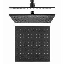 Cee Jay Square 250mm Brass Shower Head Matte Black - Sydney Home Centre