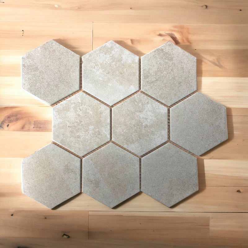 Cement Matte Porcelain Glazed 95x110mm Hexagon - Sydney Home Centre