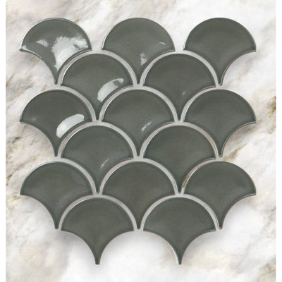 Charcoal Gloss Glazed Porcelain Fishscale - Sydney Home Centre