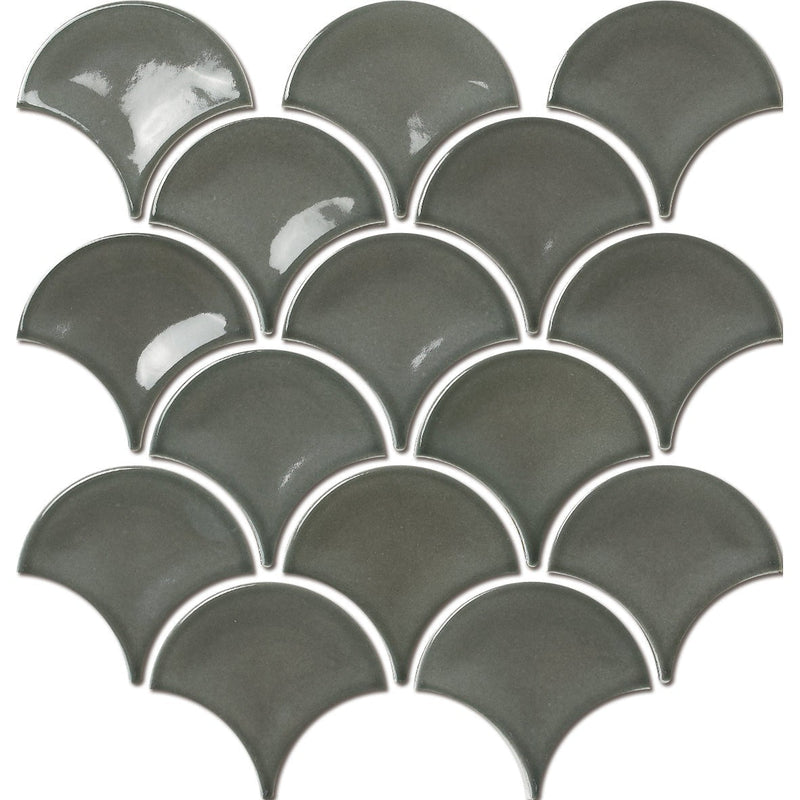 Charcoal Gloss Glazed Porcelain Fishscale - Sydney Home Centre