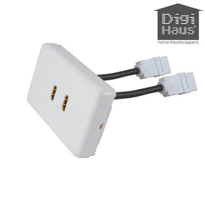 Digihaus Dual HDMI Home Theatre Wall Plate White - Sydney Home Centre