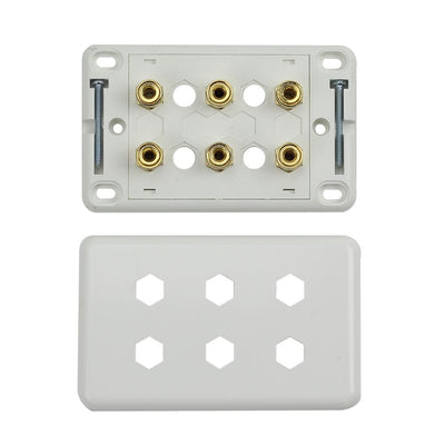 Digihaus Home Theatre 3 Speaker Wall Plate White - Sydney Home Centre