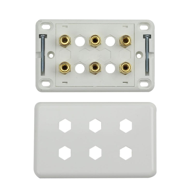 Digihaus Home Theatre 3 Speaker Wall Plate White - Sydney Home Centre