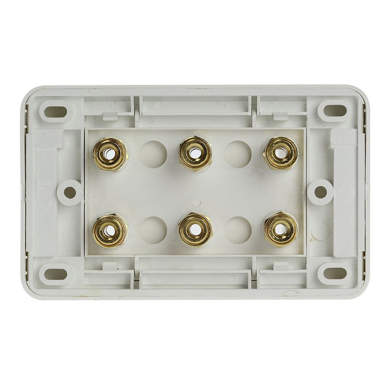 Digihaus Home Theatre 3 Speaker Wall Plate White - Sydney Home Centre