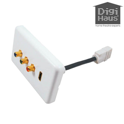 Digihaus Video Home Theatre Wall Plate (RGB + HDMI) White - Sydney Home Centre