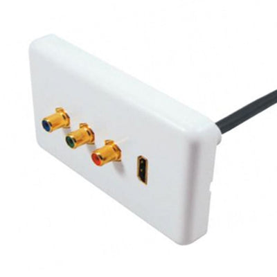 Digihaus Video Home Theatre Wall Plate (RGB + HDMI) White - Sydney Home Centre