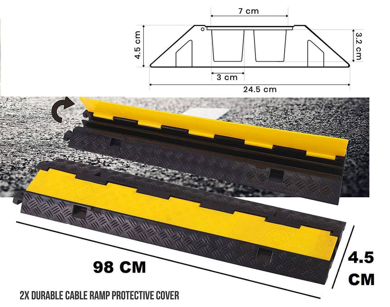 Dolphy 2 Channel Floor Cable Protector Black & Yellow - Sydney Home Centre
