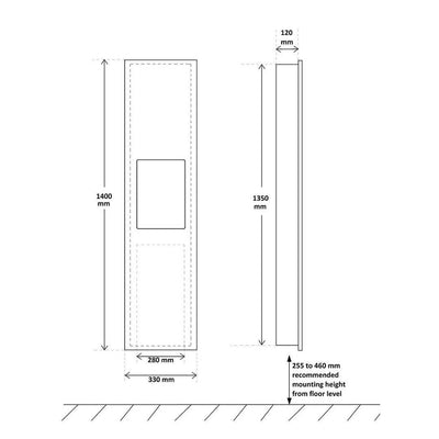 Dolphy 2-in-1 Washroom Recessed Panel Silver - Sydney Home Centre