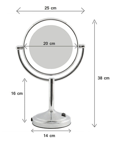 Dolphy 5X LED Magnifying Mirror Tabletop Silver - Sydney Home Centre