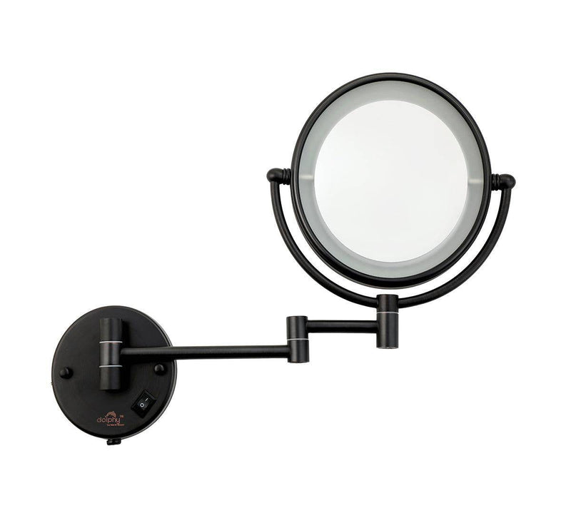 Dolphy 5X LED Magnifying Mirror Wall Mount Black - Sydney Home Centre