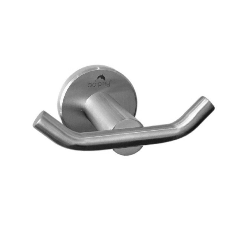 Dolphy Double Robe Hook Silver - Sydney Home Centre