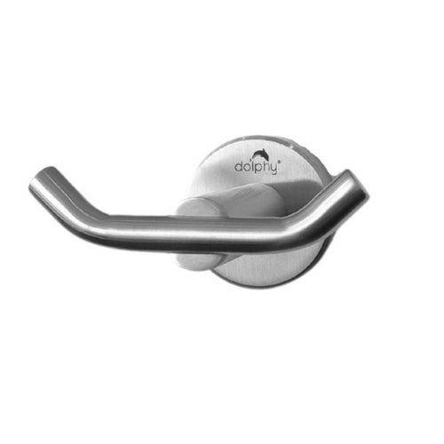Dolphy Double Robe Hook Silver - Sydney Home Centre