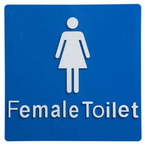 Dolphy Female Toilet Braille Sign Blue & White - Sydney Home Centre