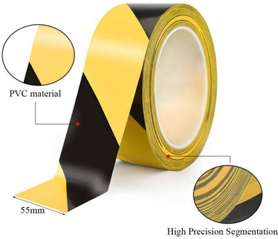 Dolphy Floor Marking Tape Zebra Lines 50mm x 22m Black & Yellow - Sydney Home Centre